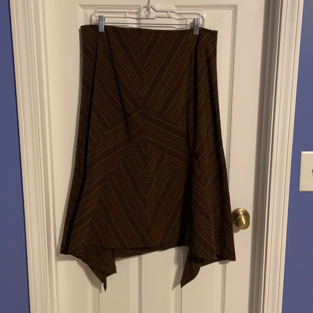 Lane Bryant brown midi skirt, Size 14